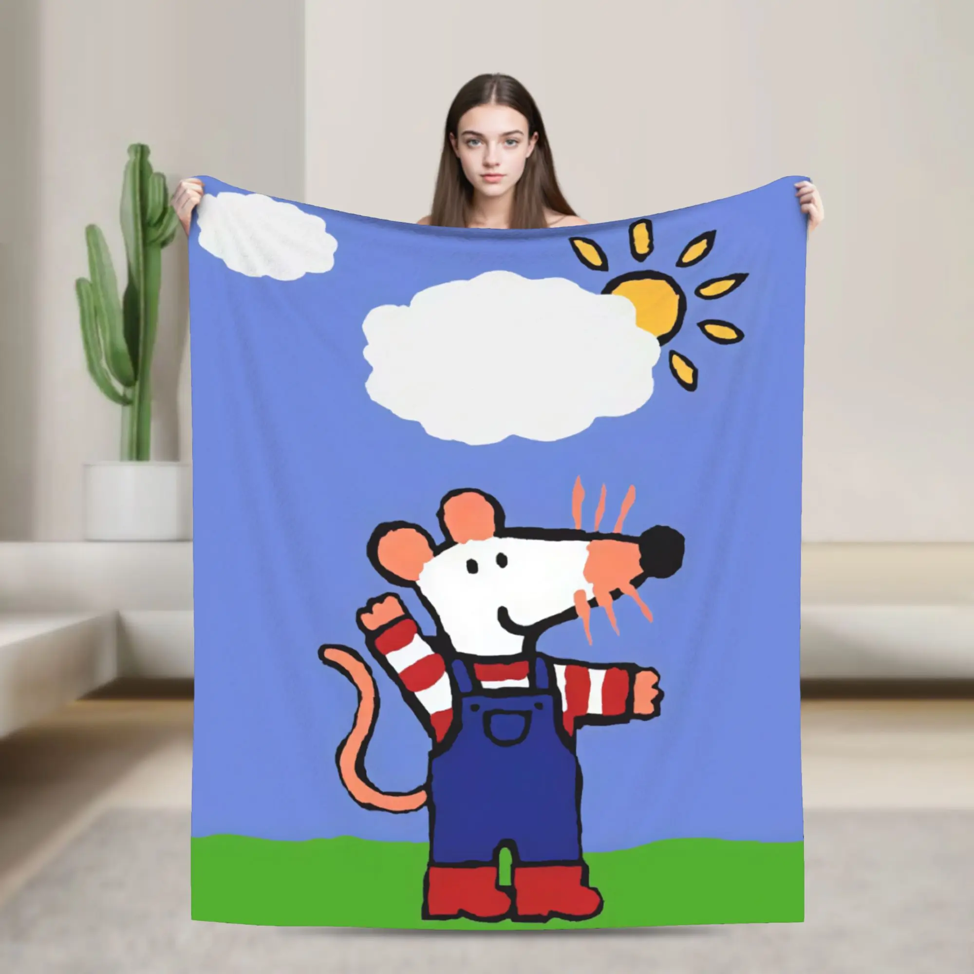 cartoon M-Maisy Mouse-e Blanket  Warm Soft Fashion Plush Throw Blanket For Kids Adult Living Room Flannel Bedspread Bed Cover