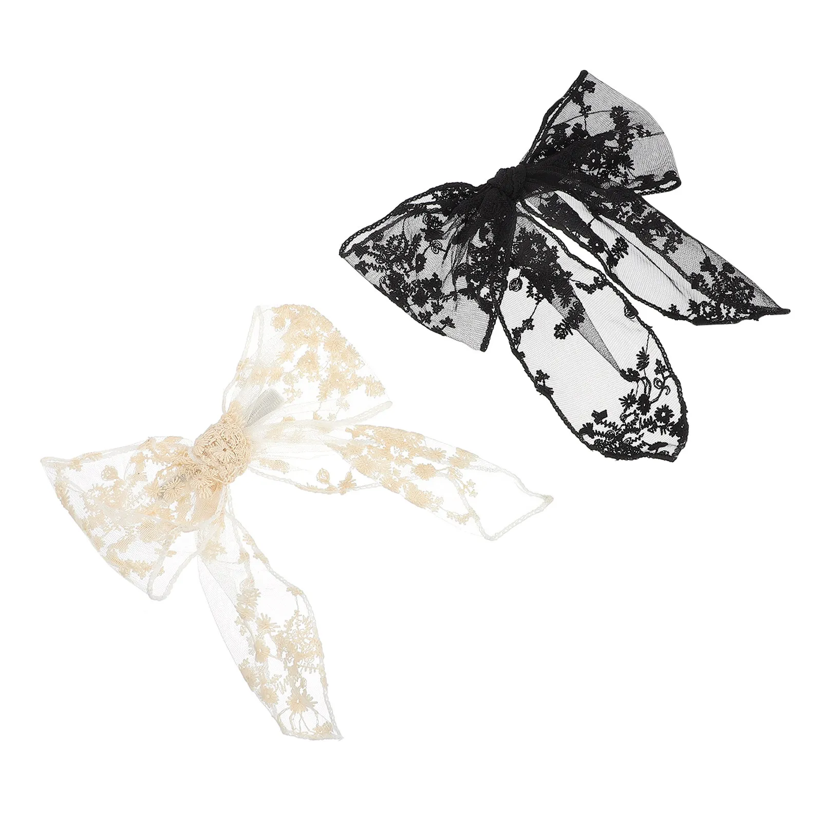 

2 шт. кружевные заколки-бантики для волос, женские заколки-бабочки для свадьбы, помолвки, большие кружевные заколки-бантики, аксессуар для волос