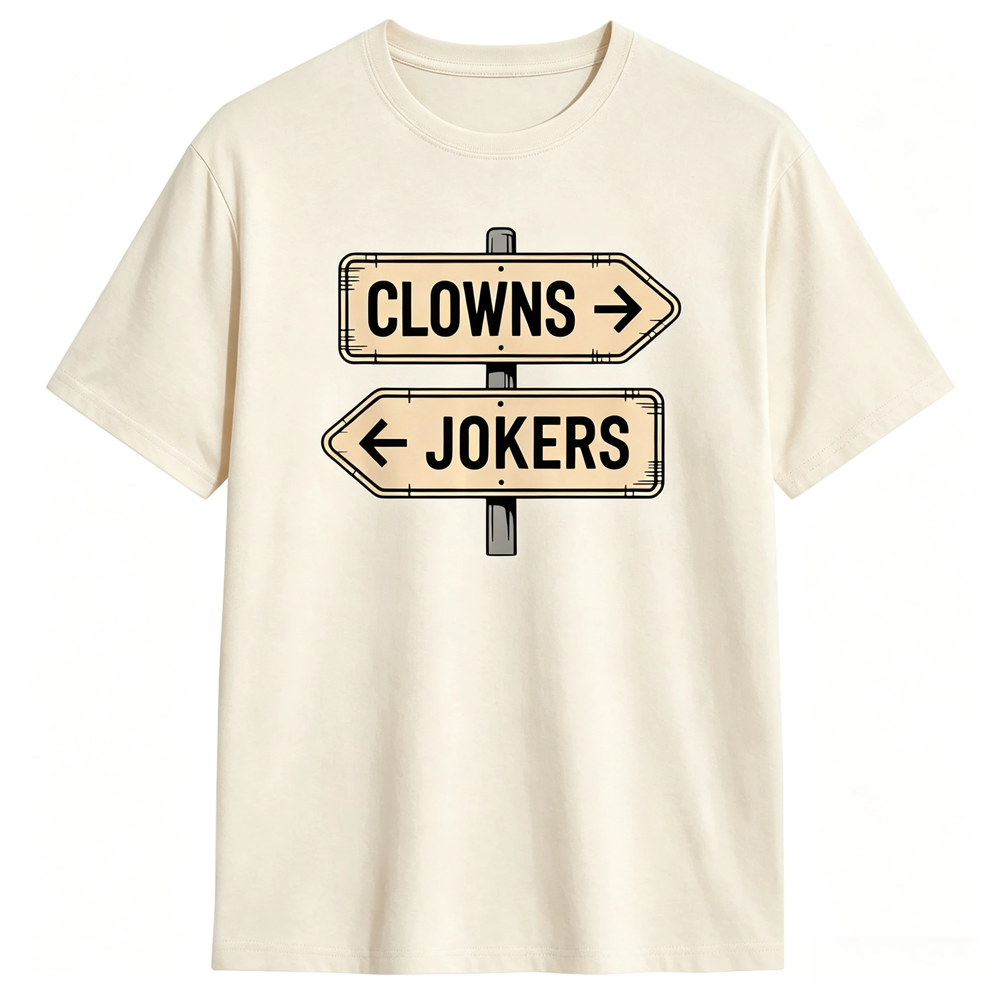 Vintage Direction Clowns To The Left Jokers To The Right T Shirt for Men's Clothing Summer 2026 T-Shirt Novelty Tees