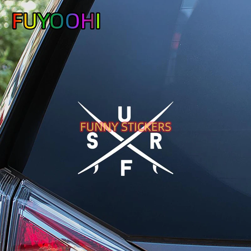 

Крутая черная/белая наклейка для серфинга, виниловые аксессуары для стайлинга автомобилей, наклейка на окно автомобиля, бампер