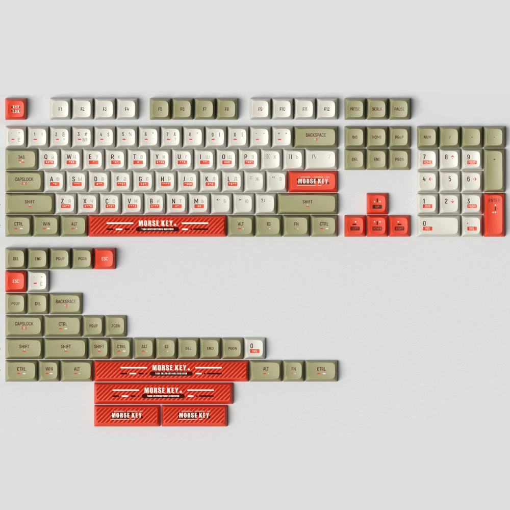 

KeyTok KDA Profile Morse Key Code Dye Sub Keycap Set thick PBT for keyboard 87 tkl 104 ansi xd64 bm60 xd68 CSTC75 BM87 BM65