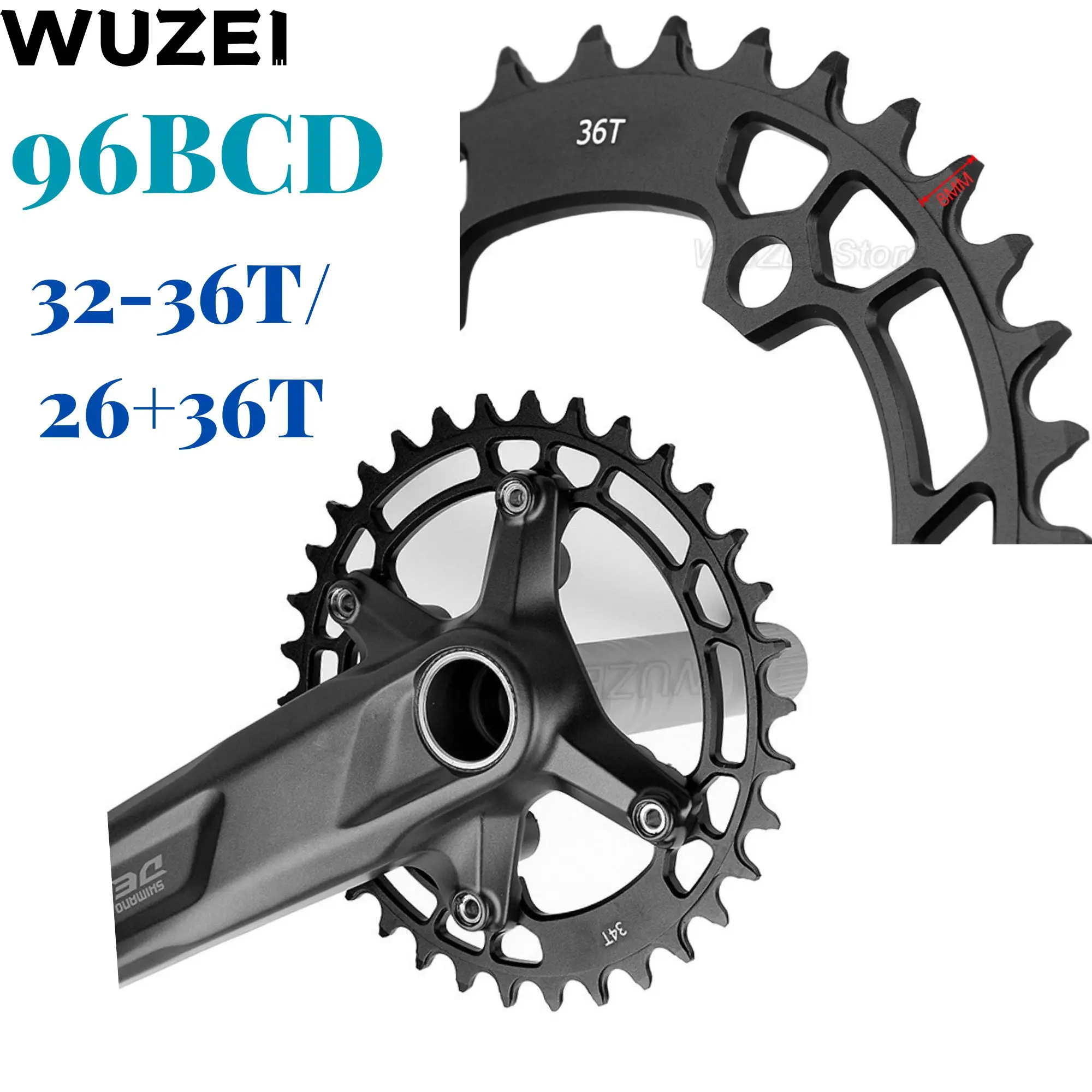 MTB Mountain Bike 96BCD Chainring 32T 34T 36T Suitable forShimano M4100/M5100/M8000/M9000 Chainwheel 8-12S Bicycle Accessories