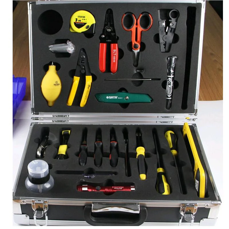 25Class/bag HRP-25 Fiber Optic Cable Construction Toolbox Splice Kit Construction FTTH Fiber Optic Tool Kit