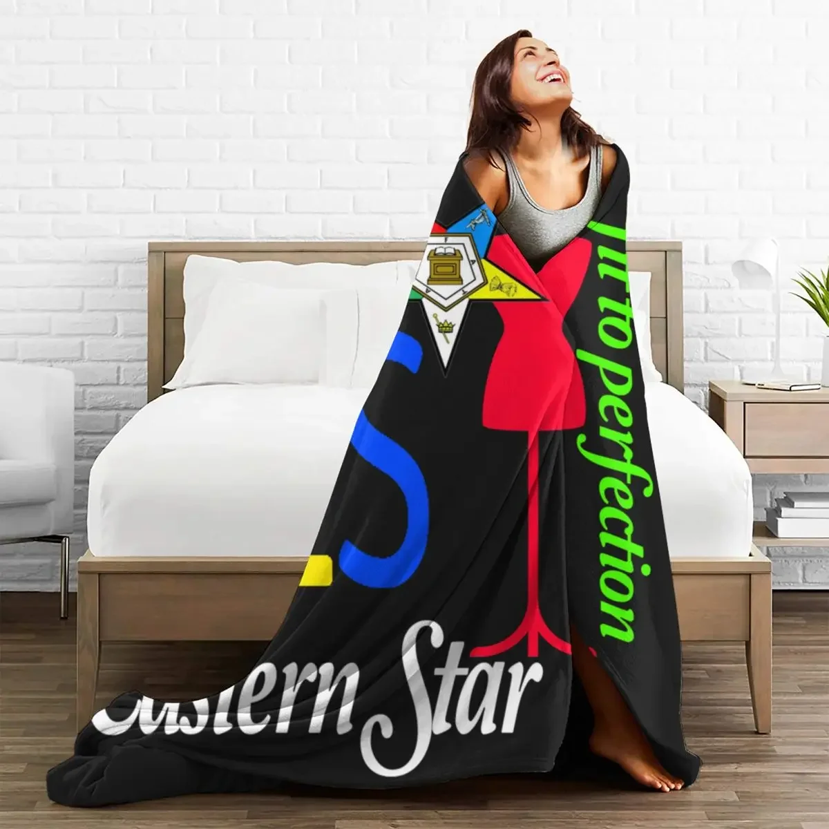 Soft Blanket Travel Oes Style Order Of The Eastern Star Bedding Throws Colorful Logo Flannel Bedspread Chair Fun Sofa Bed Cover