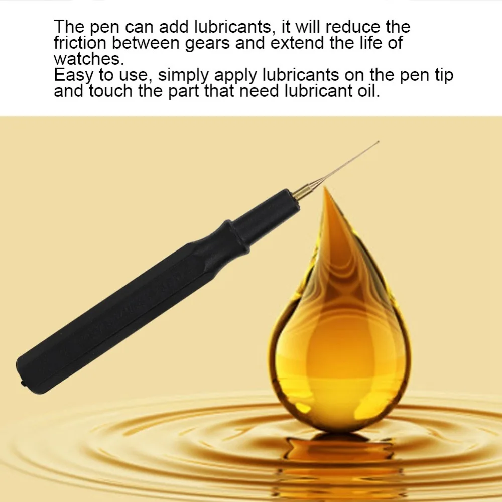 Professional Black Color Lubricant Oiler Plastic Material Oil Pin Pen Watch Repair Tool Clock Repair