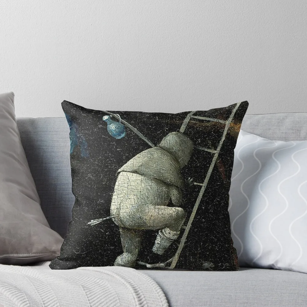 

HD. Hell.Right Pannel (detail number 84 of 100 , from the Garden of Earthly Delights), by Hieronymus Bosch Throw Pillow