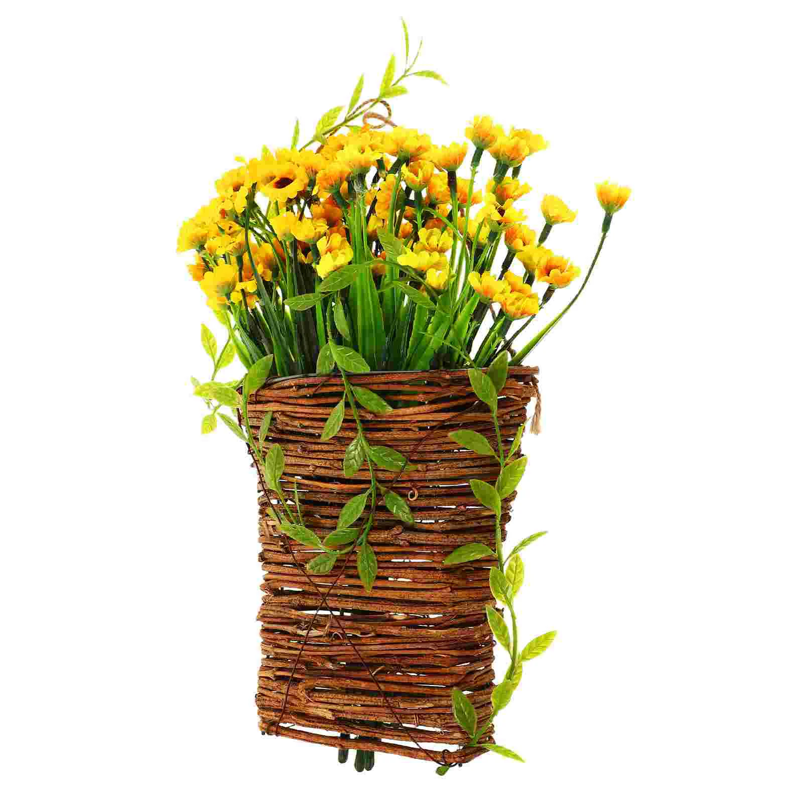 

Flower Basket Door Hanging Fake Silk Plants Fall Flowers Thanksgiving Wall Decor Floral Centerpieces for Indoor