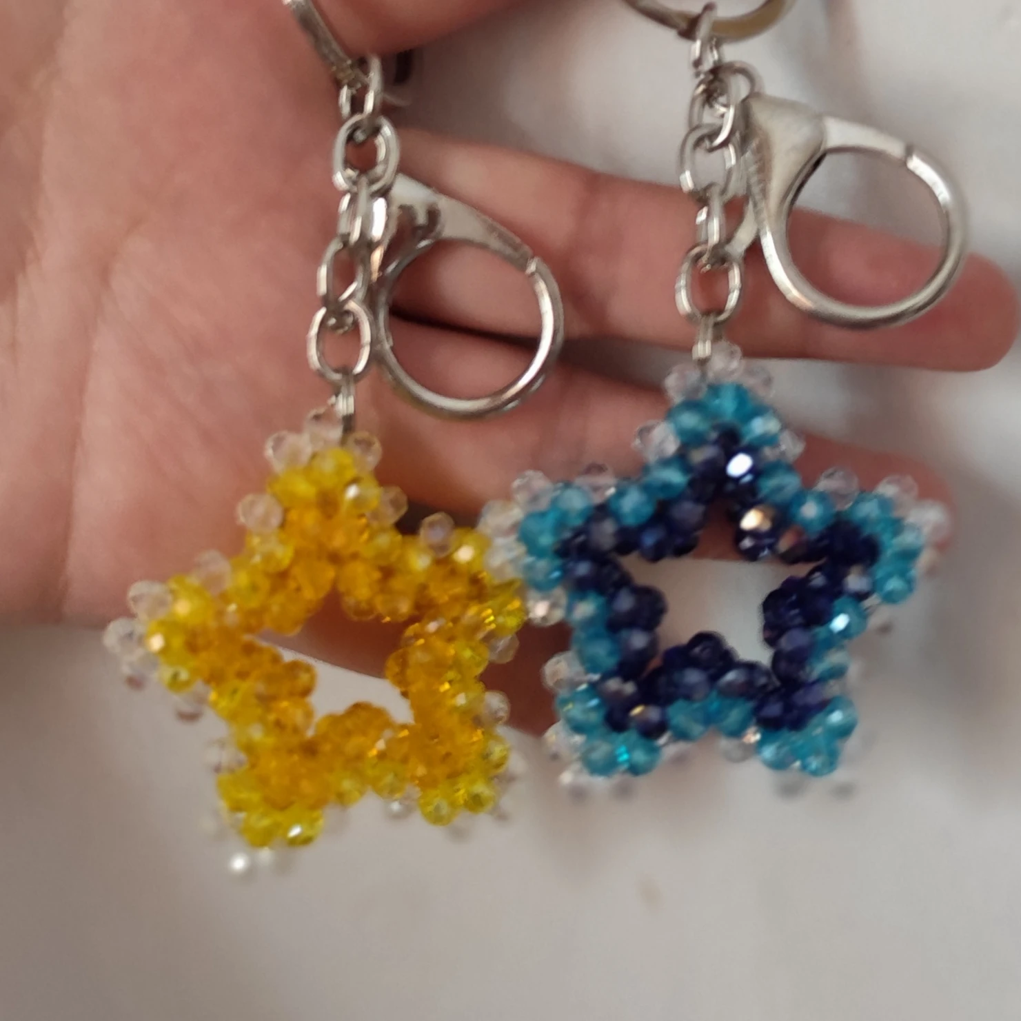 Creative Gift Crystal Beads Keychain Peony Peanut Star Delightful Animal Pattern Organic Glass Key Holder for All Ages