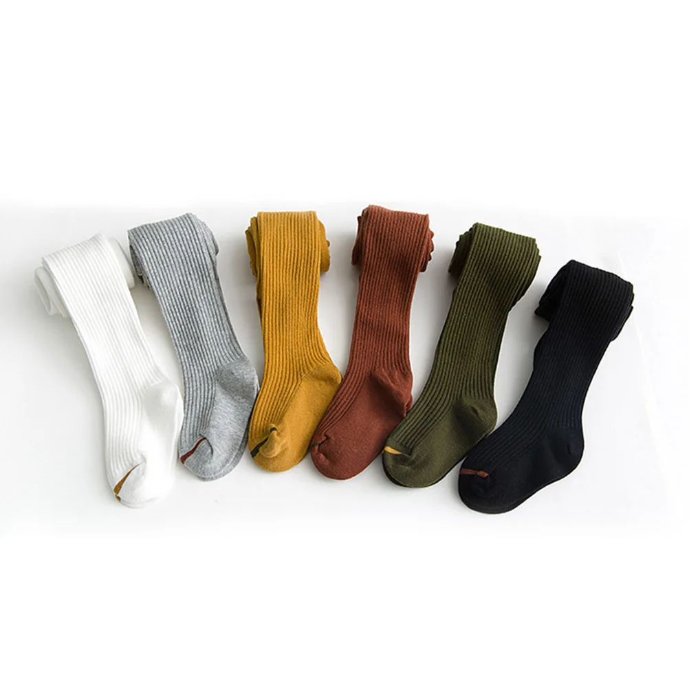 

Girls Leggings Cotton Vertical Stripes Tights Pantyhose Elastic Waistband Warm Winter Kids Dance Daily School Outfits