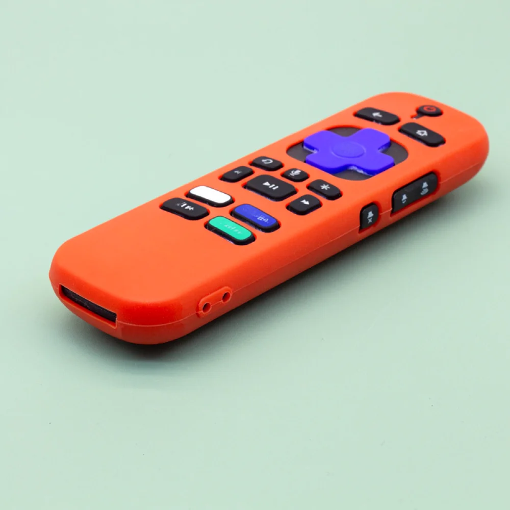 Luminous Silicone Cover For Roku Remote Control Case Shockproof Protective Skin Anti Lost Sleeve With Lanyard Rainbow Pattern