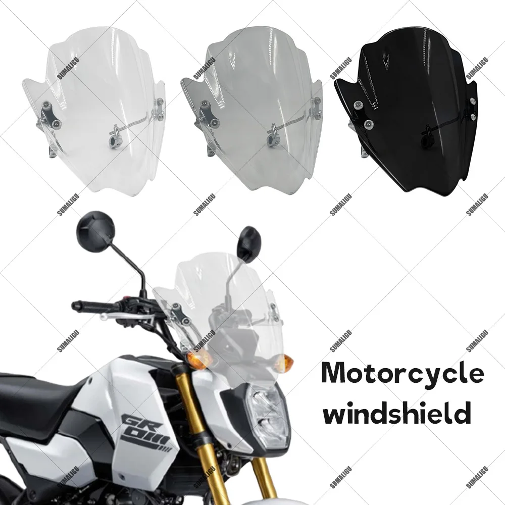 

For HONDA GROM125 MSX MSX125 New Universal Adjustable Windshield Sun Visor Deflector Kit Handlebar tube diameter 22.25.28 MM