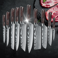 Gift Japanese Kitchen Knives Set Laser Damascus Pattern Chef Knife High Carbon Home Stainless Steel Sharp Fruit Slicing Knife
