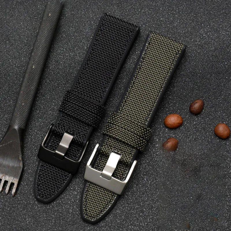 Nylon Rubber Watch Band For Panerai LUMINOR 1950 PAM00441 With Gntleman  Waterproof 24/26/28MM Watch Strap