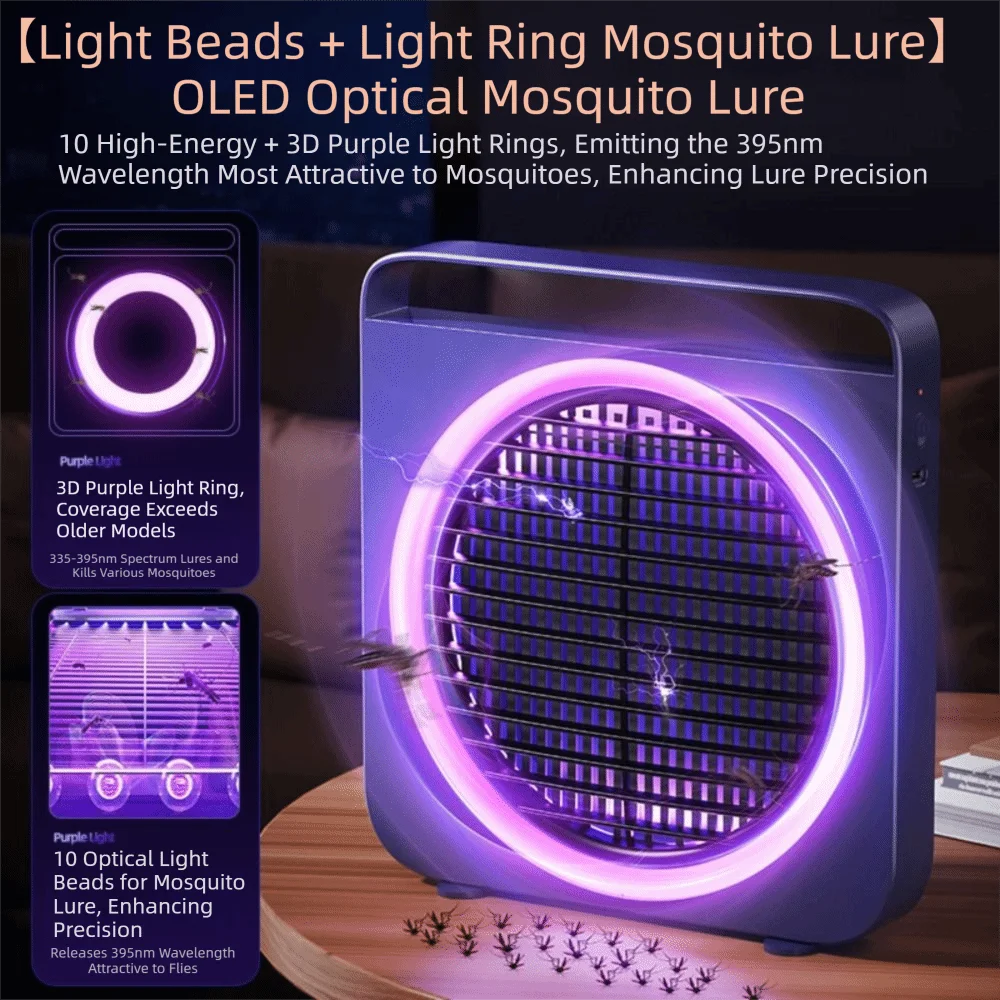 2400v高電圧電気蚊取り器uvライト静音虫除けランプusb充電式安全自動蚊誘引器