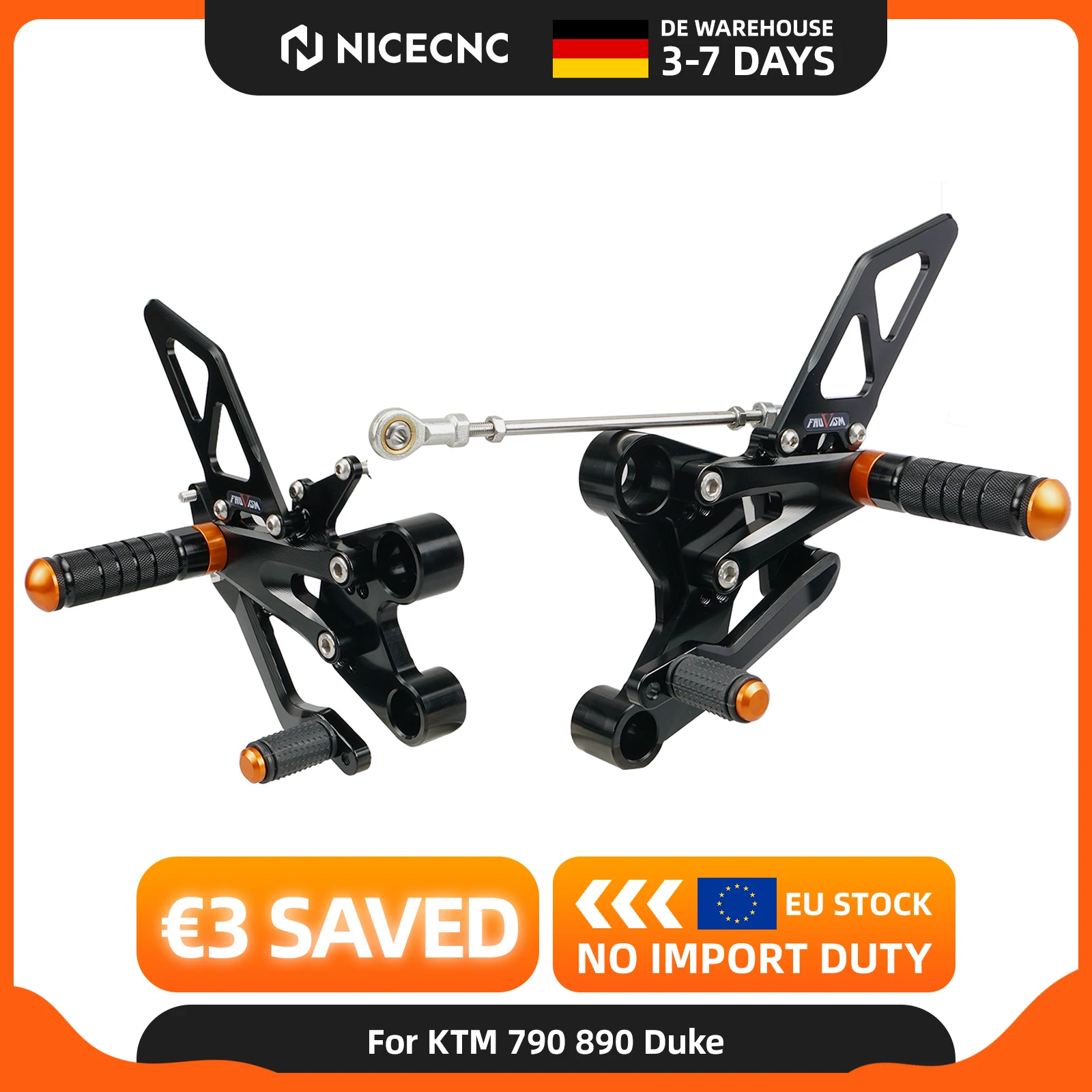 Image of 2020-2025 Für KTM 790 Duke 890 Duke Verstellbare Fußrasten Motorrad-Fußrasten Fußstütze Fußpedal KTM 790 Duke 2018-2025 790 890 Duke Fußsteuerung