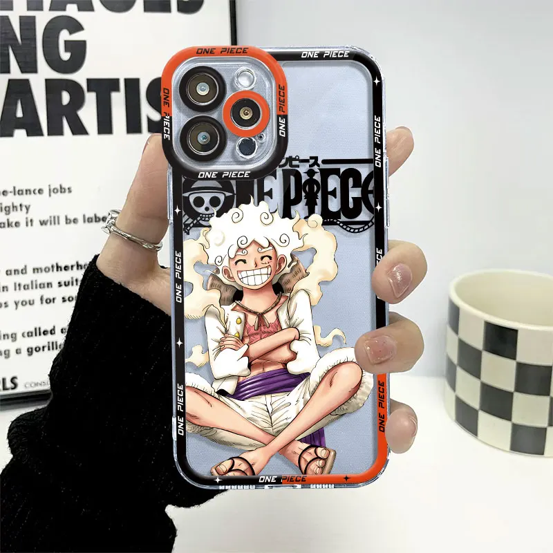 Case for Apple iPhone 14 15 Pro Max SE 12 Pro 11 7 8 XR 13 Mini XS Max 12 Pro Transparent Soft One Pieces Anime Cases Cover