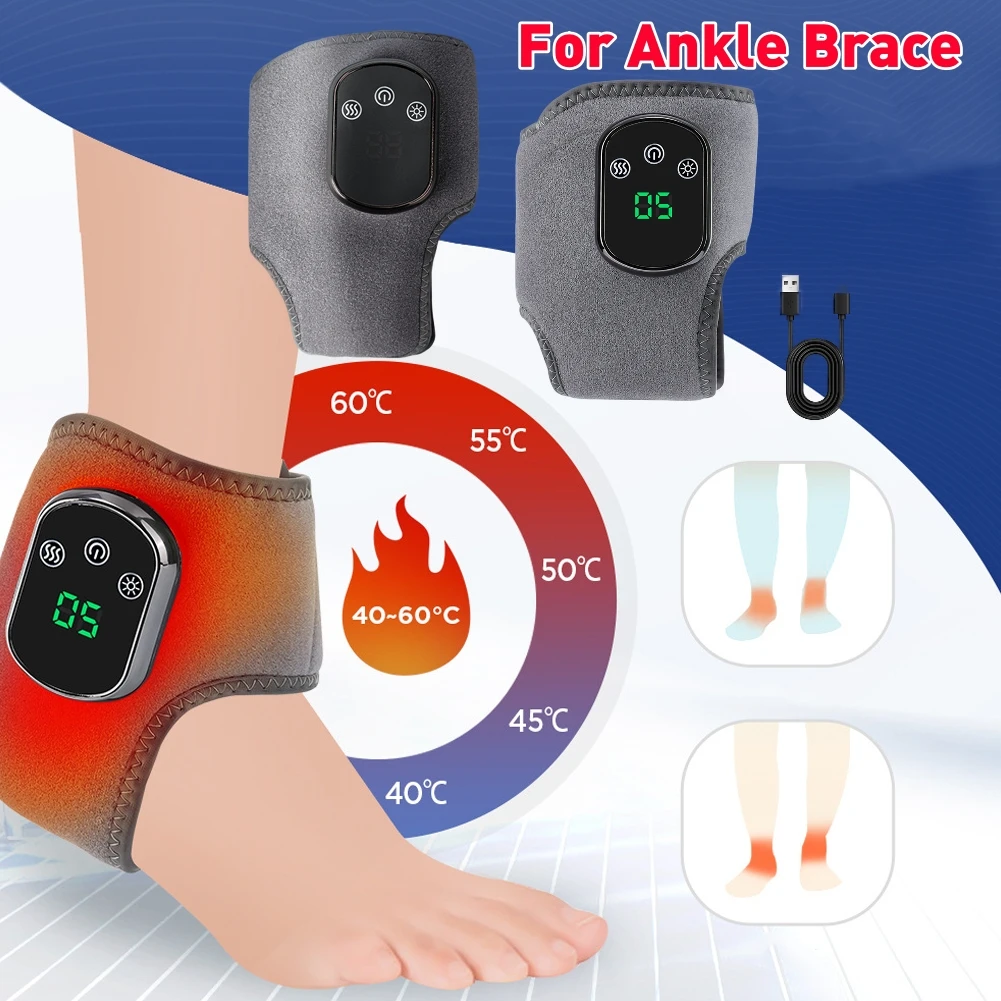 

Массажный пояс для лодыжки с подогревом, электрический горячий компресс, вибрационный массаж, защита для рук, запястья и ног, защита лодыжки, поддерживающий бандаж для запястья