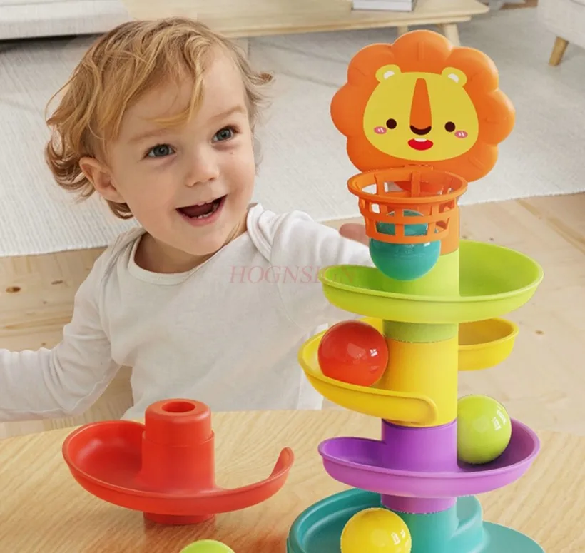 Baby toys over 6 months old, puzzle, early education, shooting, track ball, spinning, and playing