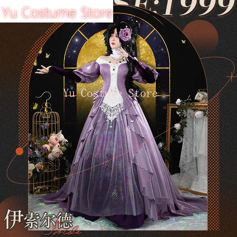 

Isolde Purple Laser Maxi Skirt Cosplay Costume Cos Game Anime Party Uniform Hallowen Play Role Clothes Clothing