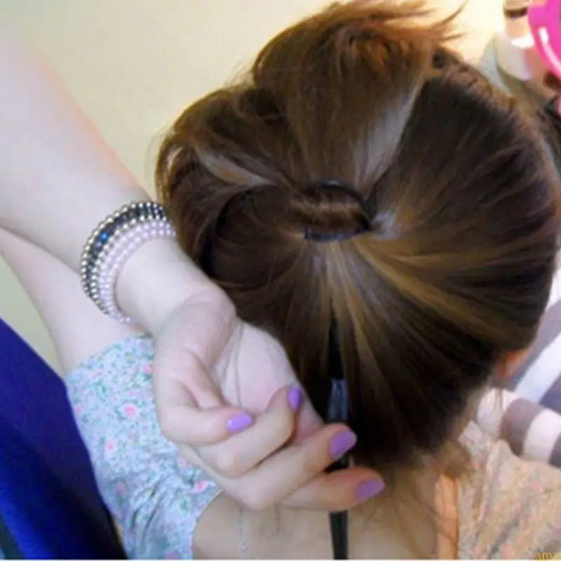 A0NC 2 Cái/bộ Nữ Cô Gái Tóc Đuôi Ngựa Máy Tạo Kiểu Kẹp Dụng Cụ Dây Buộc Tóc Braider Accesso