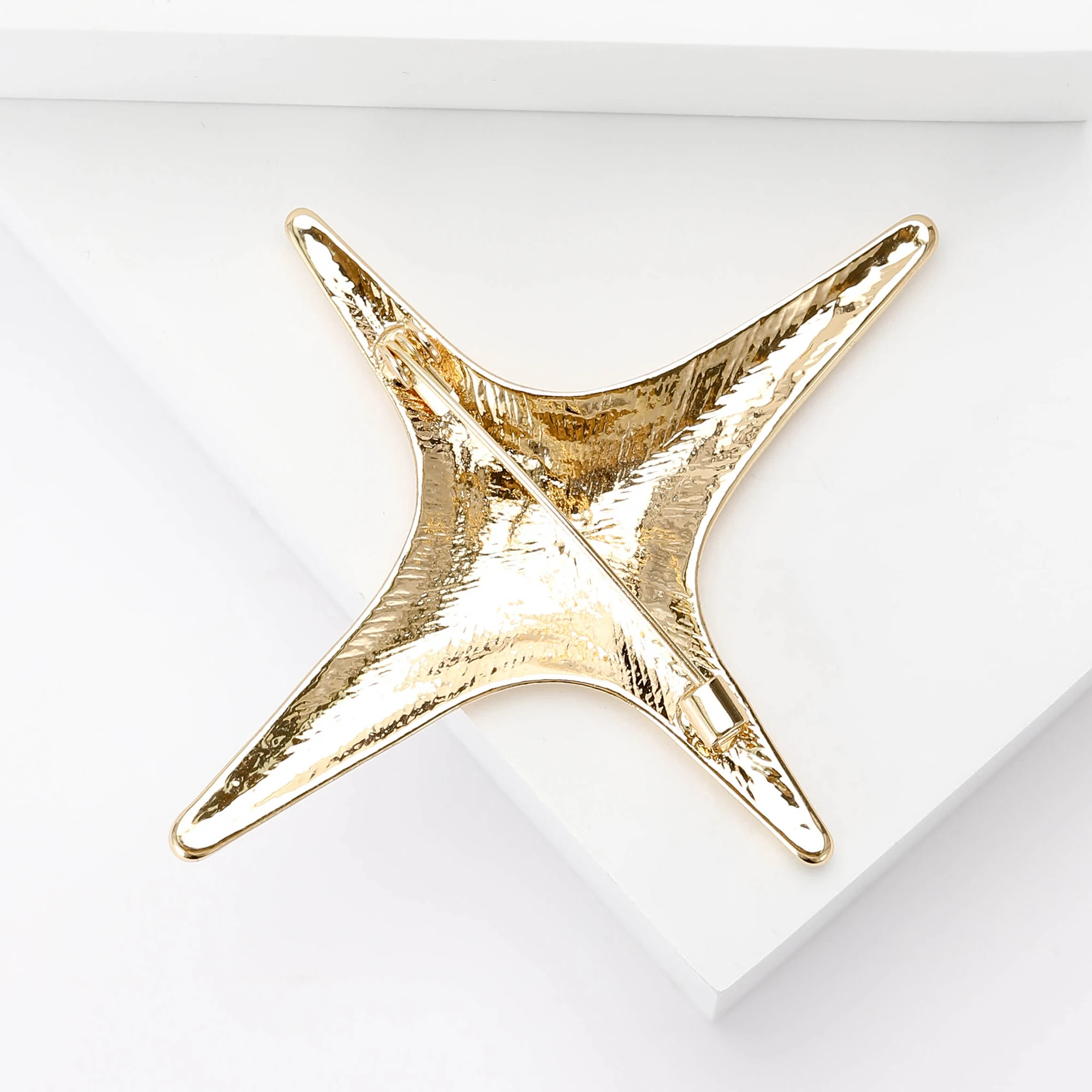 Creative Baroque Cross Star Brooches for Women Unisex Alloy Pins 2-color Available Casual Party Accessories Gifts