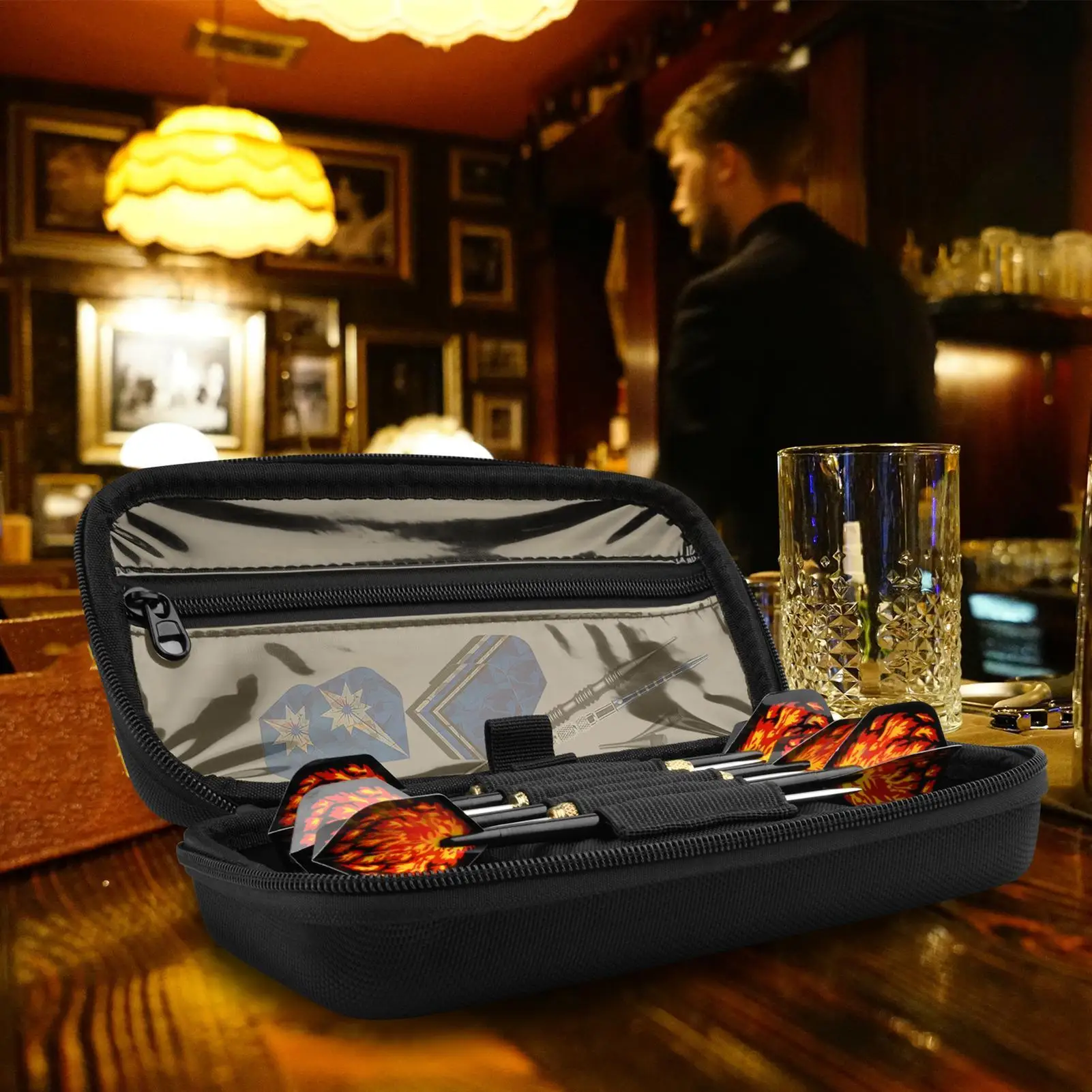 Dart Carrying Cases Darts Protective Case Darts with 6 Elastic Bands Adequate capacity Easy to fix Dart Storage Carrying Bag