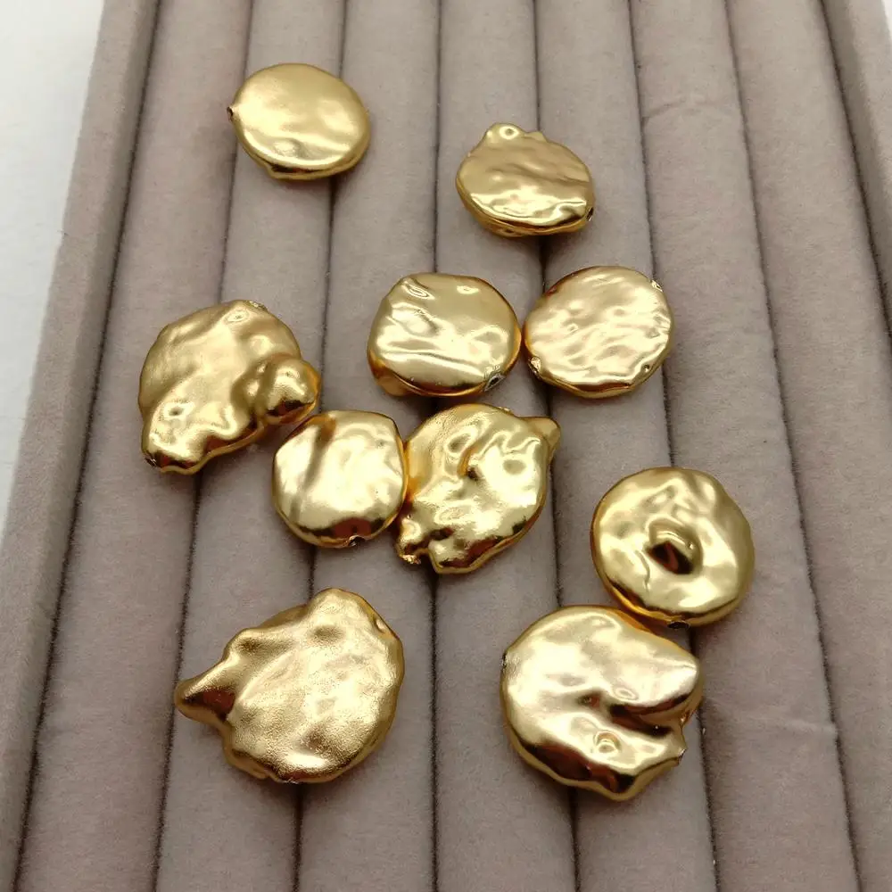 Wholesale 10 PCS Freshwater Cultured Pearl Gold Plated Spacer Beads For DIY Jewelry Finding