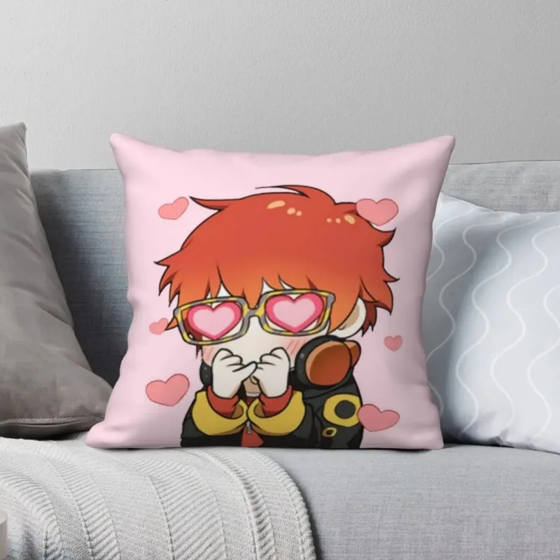 Mystic Messenger Emoticon größeres Design quadratischen Kissen bezug Polyester Reiß verschluss Dekor Kissen bezug Auto Kissen bezug