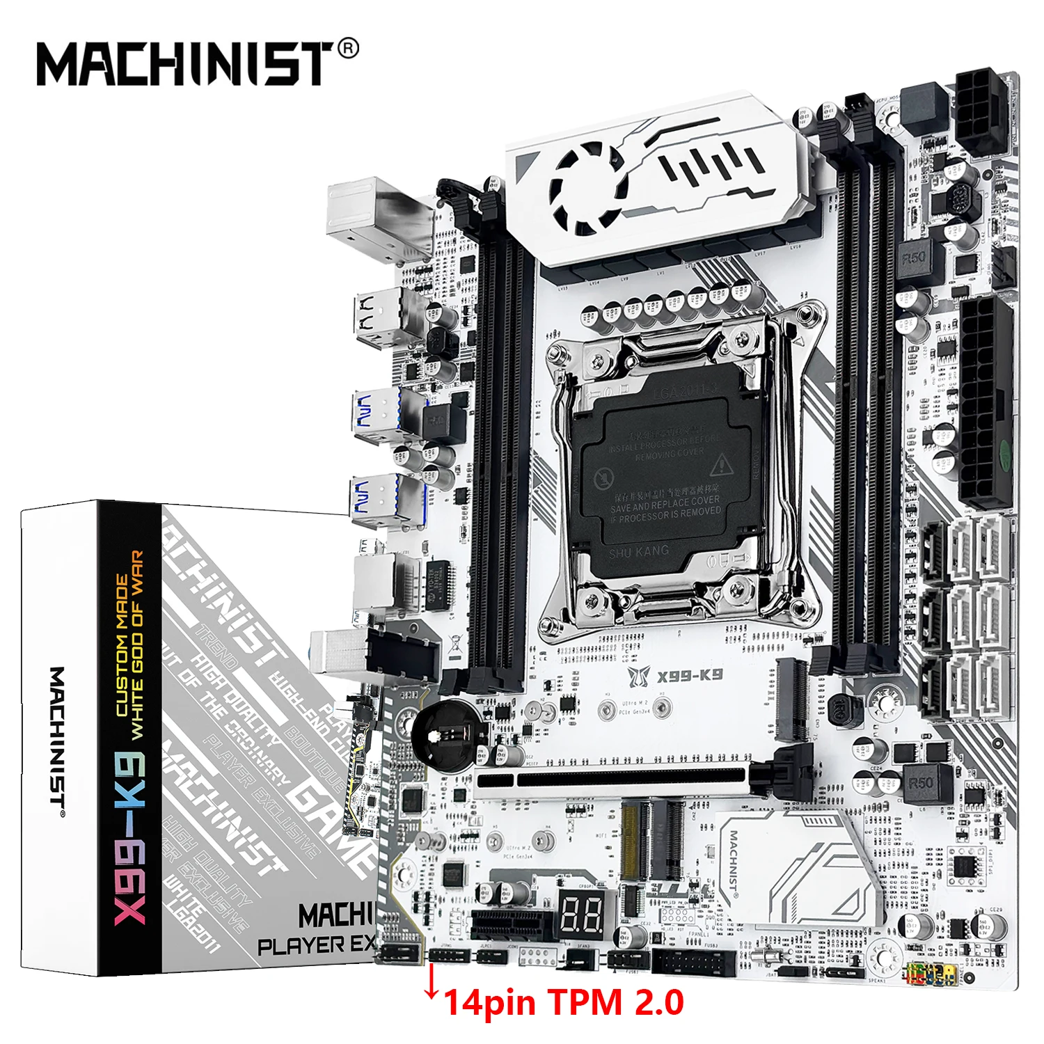 

MACHINIST X99 K9 Motherboard C612 Chip Supports TPM 2.0 LGA 2011-3 CPU Four Channel DDR4 RAM PCIE3.0 USB3.0 for Desktop Host