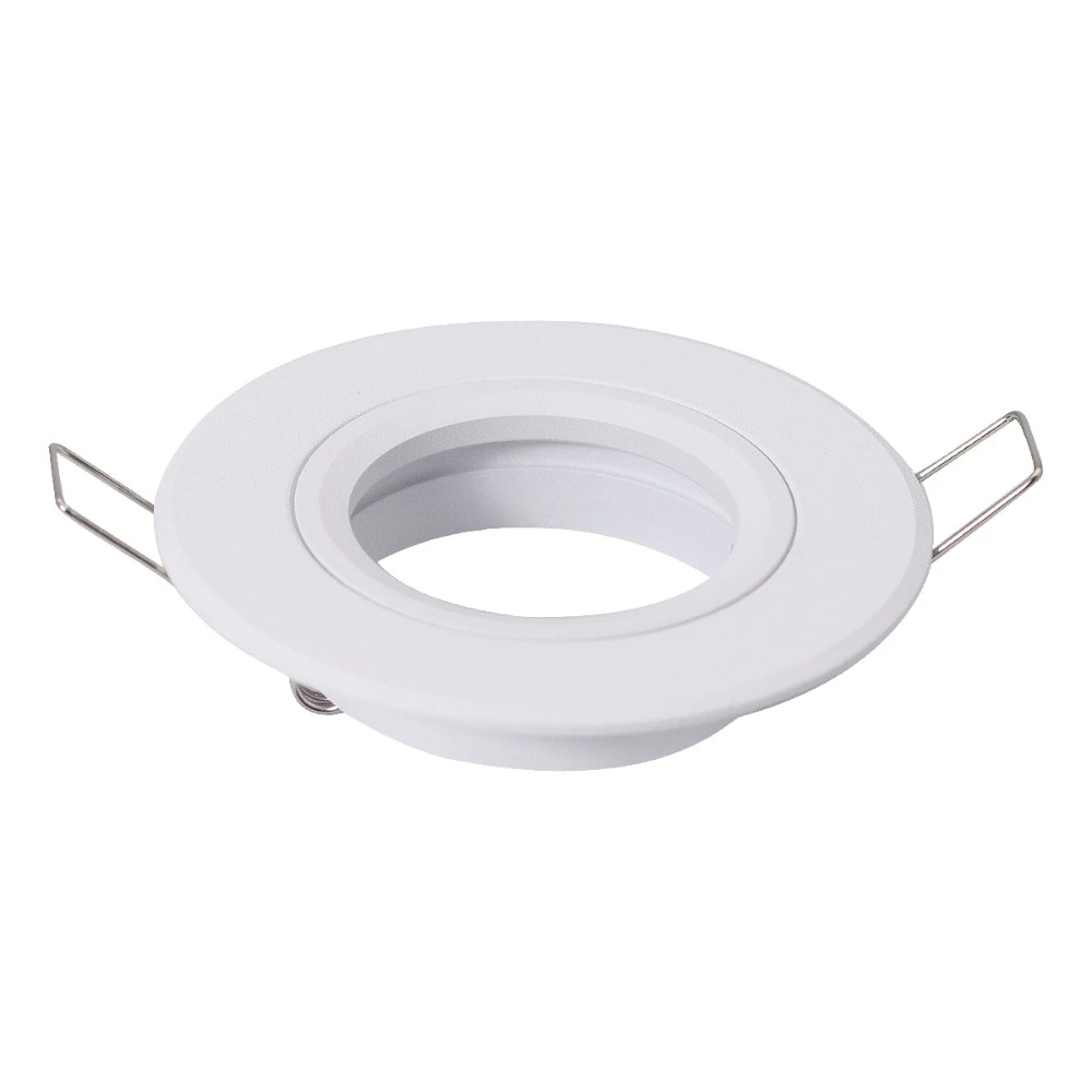 Recessed Spotlight Housing Round White MR16 GU10 Replace Light Source Ceiling Lamp Bracket Downlight Frame for Interior Lighting