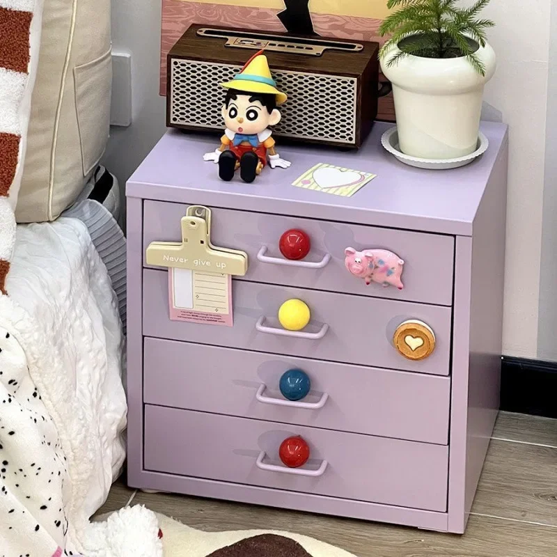 Wrought iron desktop storage box, drawer type, office documents, multi-layer shelves, iron storage cabinet on the table