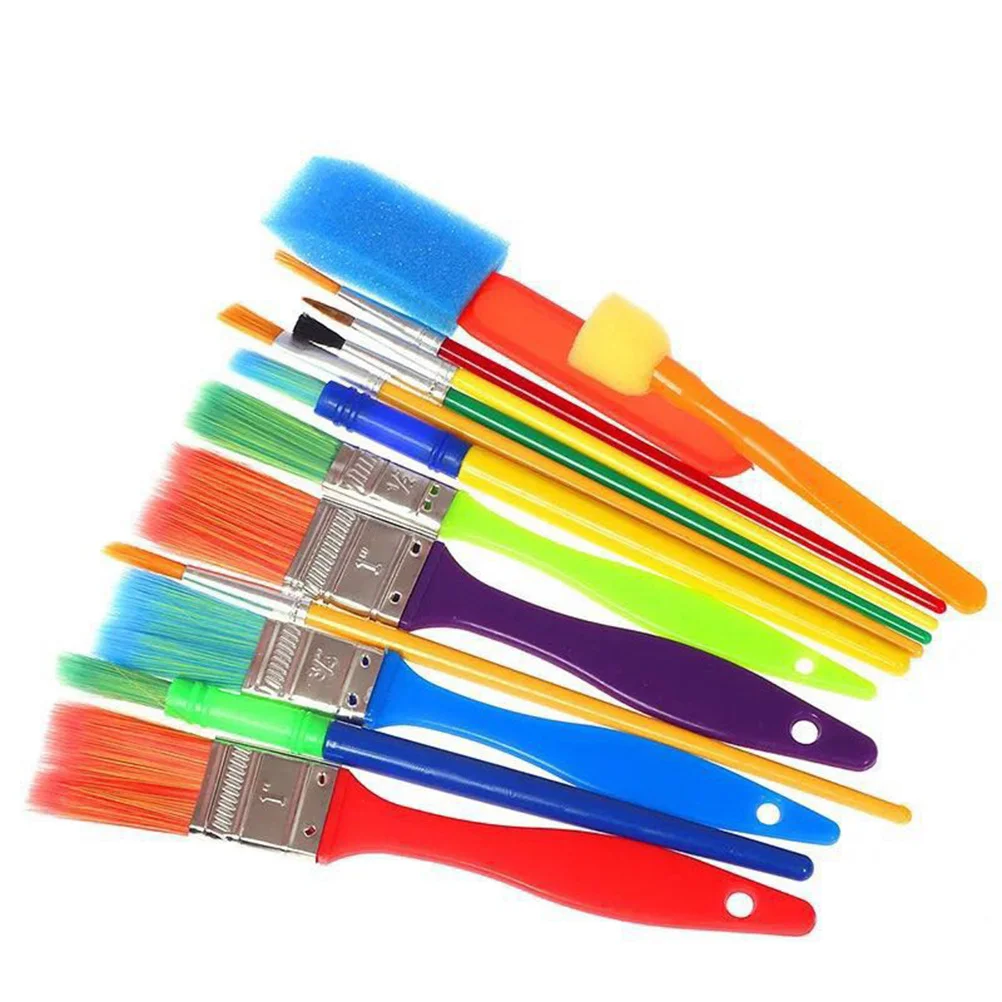 

15 in 1 Kids Painting Kit with Sponge Brushes for Crafts Watercolor Ceramic Art DIY Learning Set Children Doodle Supplies