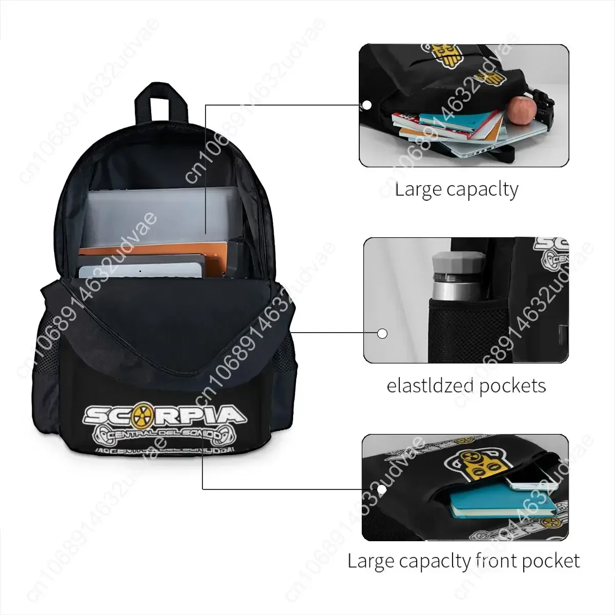 Scorpia Central Del Sonido Backpacks Boys Girls Bookbag Children School Bags Cartoon Kids Rucksack Laptop Rucksack Shoulder Bag
