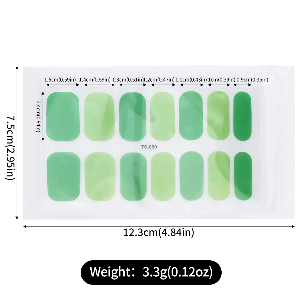1PC Nail Full Wraps Real Nail Polish Stickers 14tips Self-Adhesive Gel Nail Strips Art Decals Non Semi-cured DIY Nail Decoration