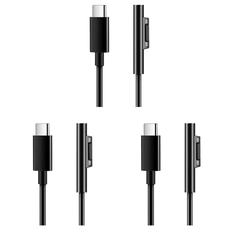 Stylish-3X For Surface Connect To USB C Charging Cable Compatible For Surface Pro 3/4/5/6/7, Surface Laptop 3/2/1,Surface Go