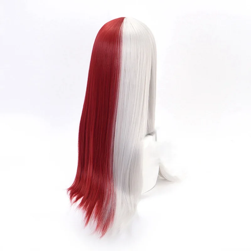 Peluca larga de My Hero Academia Todoroki Shoto para niña, Cosplay de Anime, disfraces Unisex, accesorios de pelo, Boku No Hero Academia, vestido de fiesta