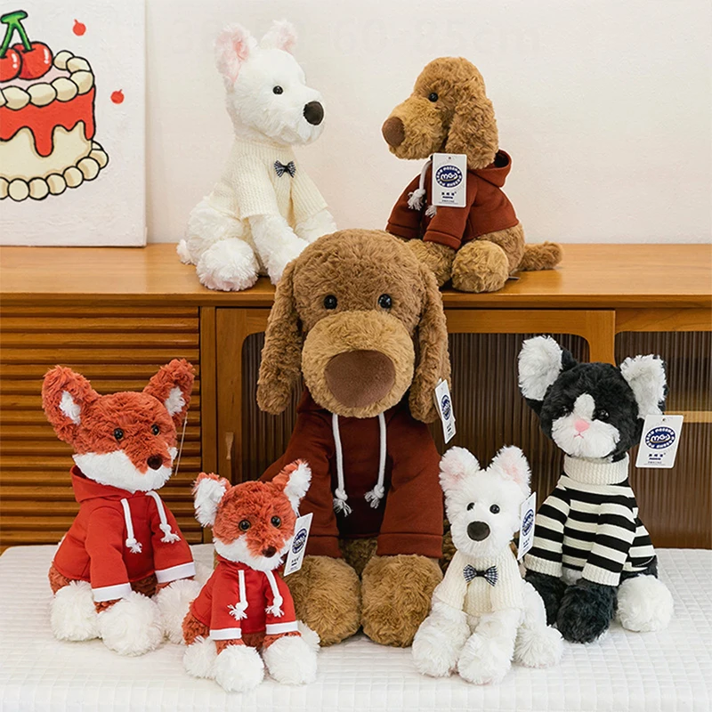 

Kawaii Plush Toy Stuffed Doll Cute Cartoon Dog in Hoodie Kids Birthday Gift Living Room Decor