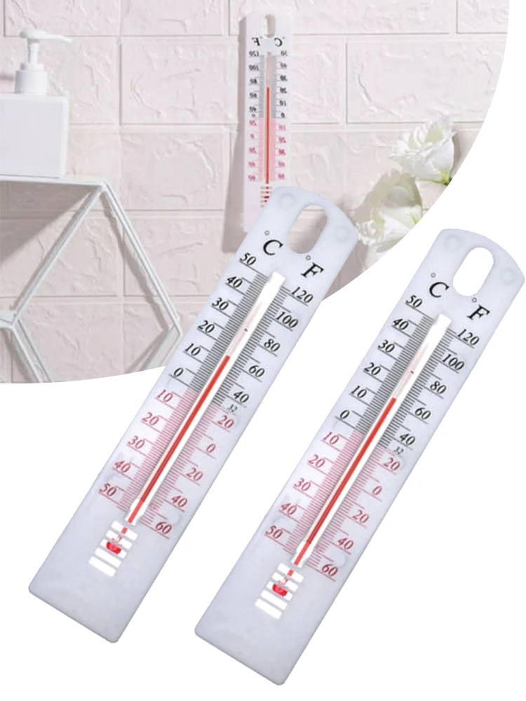 2x Wall Thermometer Indoor Outdoor Hanging Garden Greenhouse House Office Room Large Clear Display For Wall Mounting