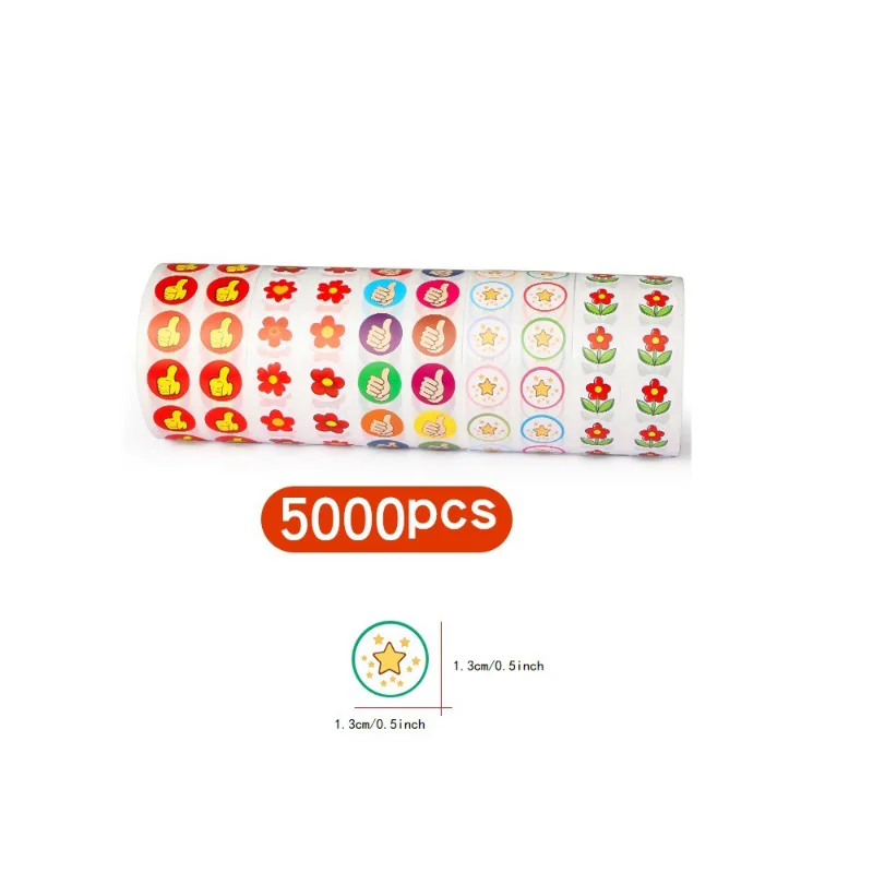 490-5000 قطعة ملصقات مكافأة صغيرة للأطفال الفصول الدراسية الكرتون الزهور نجوم الإبهام حتى ملصقات حافز الرسم البياني السلوك التسمية هدية #6