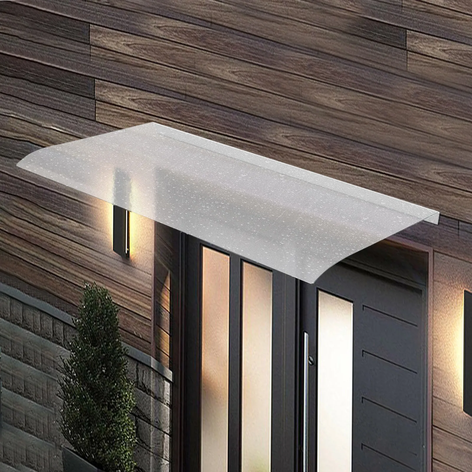 

120*48.7cm/47.2*19.17in Frosted Awning Canopy, 0.14" Thick Awning Canopy, Clear Rain Shelter, Window Awning Door Canopy Awning