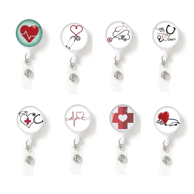 Retractable Badge Reels Medical Worker Work Card Clip Doctor Nurse ID Name Card Display Tag Staff Card Holder