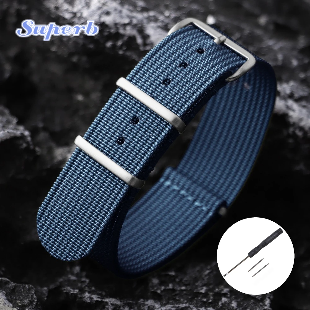 Neues geripptes Nylon-Uhrenarmband, Nylon-Uhrenarmband, 18 mm, 19 mm, 20 mm, 22 mm, Uhrenarmband-Zubehör für Militäruhrenarmbänder