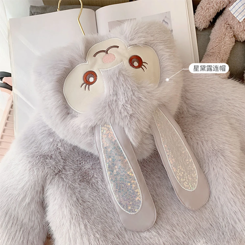 

Новое зимнее детское пальто Stellalous из искусственного меха, кавайная плюшевая куртка для девочек, модная стеганая куртка с капюшоном и блестками, утепленная теплая верхняя одежда