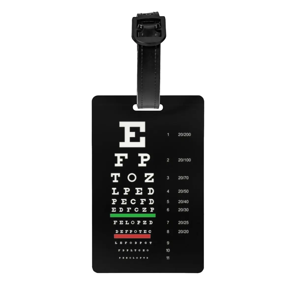 Snell Eye Chart tag bagasi kustom Optometrist bagasi tag privasi penutup nama kartu ID