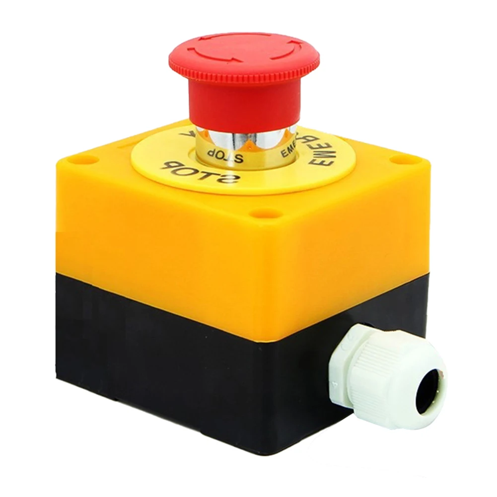 1pc 10A Latching Button Switch 1NC E-stop Push Button Switch CNC Exigent Stop Switch For Automatic Control Circuits