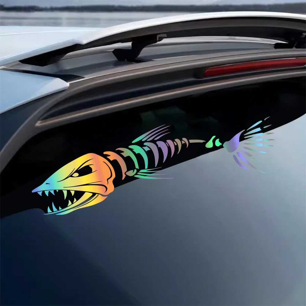 2PCS Car Stickers Creative 3D Fish Bones Vinyl Decals personalization Waterproof Car Body Styling Decoration Sticker Accessories