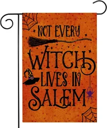 Not Every Witch Lives in Salem Garden Flag Halloween Garden Flag Halloween Decorations Outdoor Decor Spooky Room Decor 12x18in