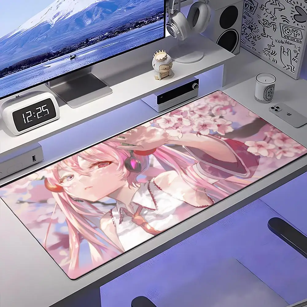 

Коврик для мыши H-Hatsune Miku, большой противоскользящий резиновый игровой коврик для мыши, прочный настольный коврик с толстым краем, подходит для офиса и игр