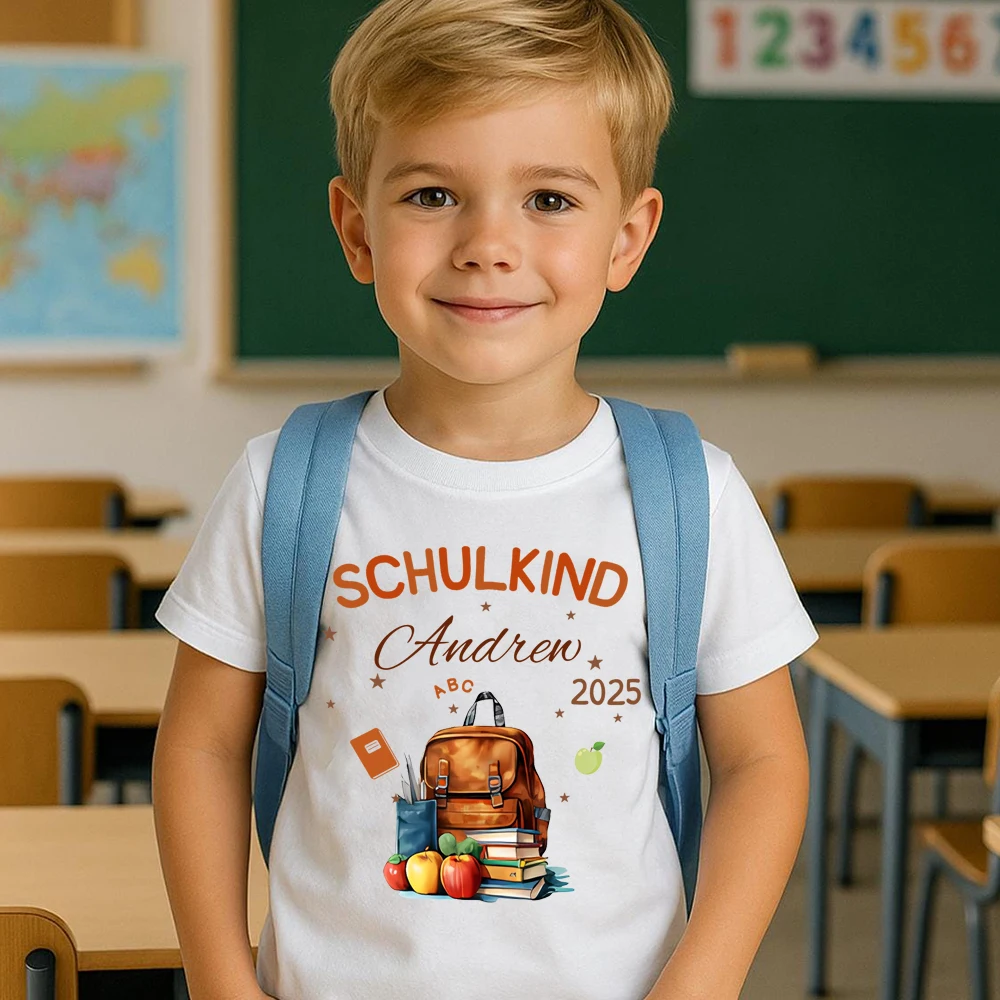 Schulkind First Day of School Shirt Schulkind 2025, Jungen- und Mädchen-T-Shirt für den ersten Schultag, Geschenk für den Schulanfang, Schulkind 2025, T-Shirt