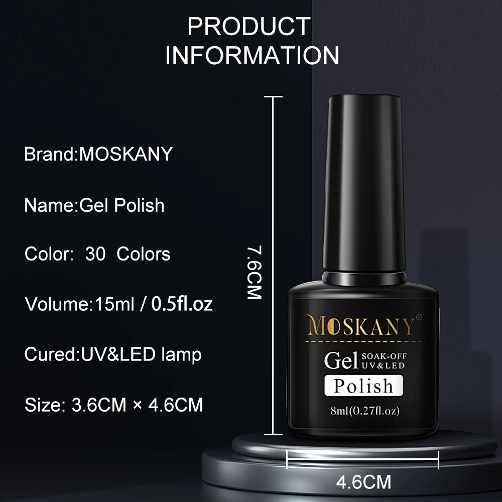 MOSKANY 20/30PCS UV Gel Nail Polish Set Semi Permanent Nails Polish Varnish Soak Off Nail Art Lacquers Base Top Coat Kit